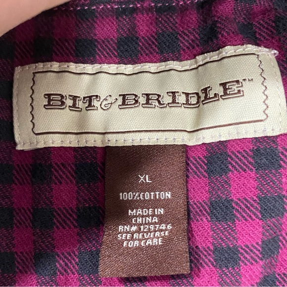 Women’s Bit &‎ Bridle Western Flannel Snap Down size XL Horse Embellishments - Picture 4 of 7